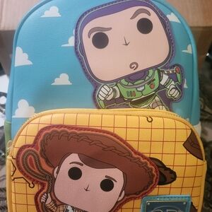 Loungefly TOY STORY  Kids Cartoon Character Backpack - Blue and Yellow Great Bag